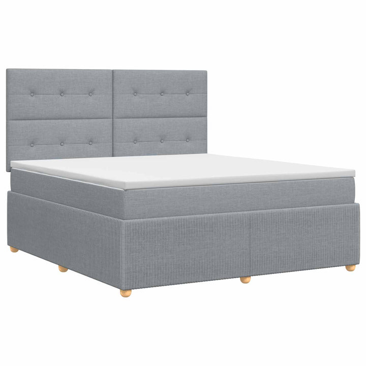 Boxmadras med topmadras Lysegrå 140 x 190 cm Stof