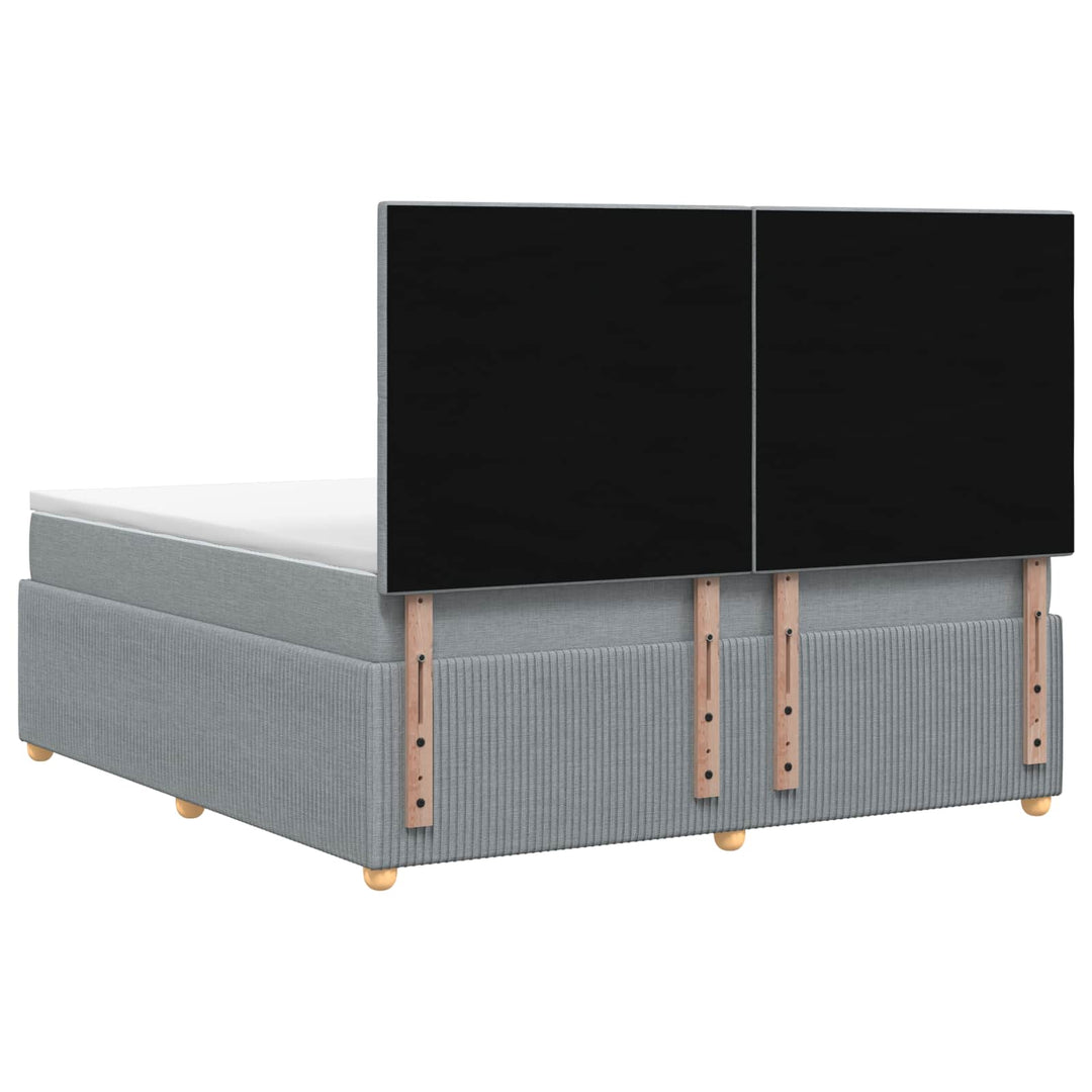 Boxmadras med topmadras Lysegrå 140 x 190 cm Stof