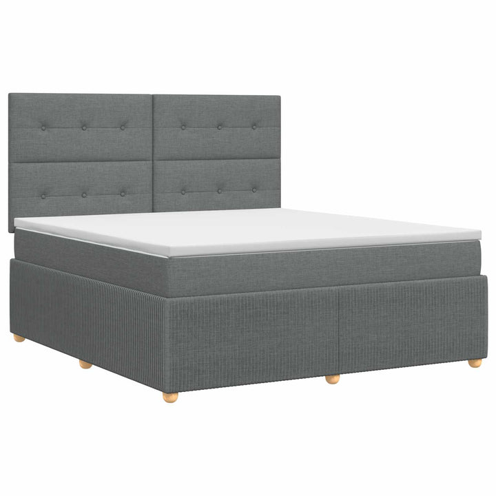 Boxmadras med topmadras Mørkegrå 140 x 190 cm Stof