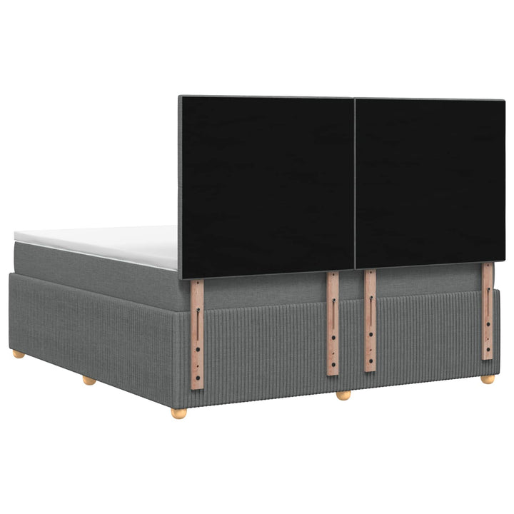 Boxmadras med topmadras Mørkegrå 140 x 190 cm Stof