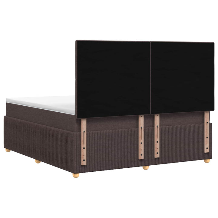 Boxmadras med topmadras Mørk Brun 140 x 190 cm Stof