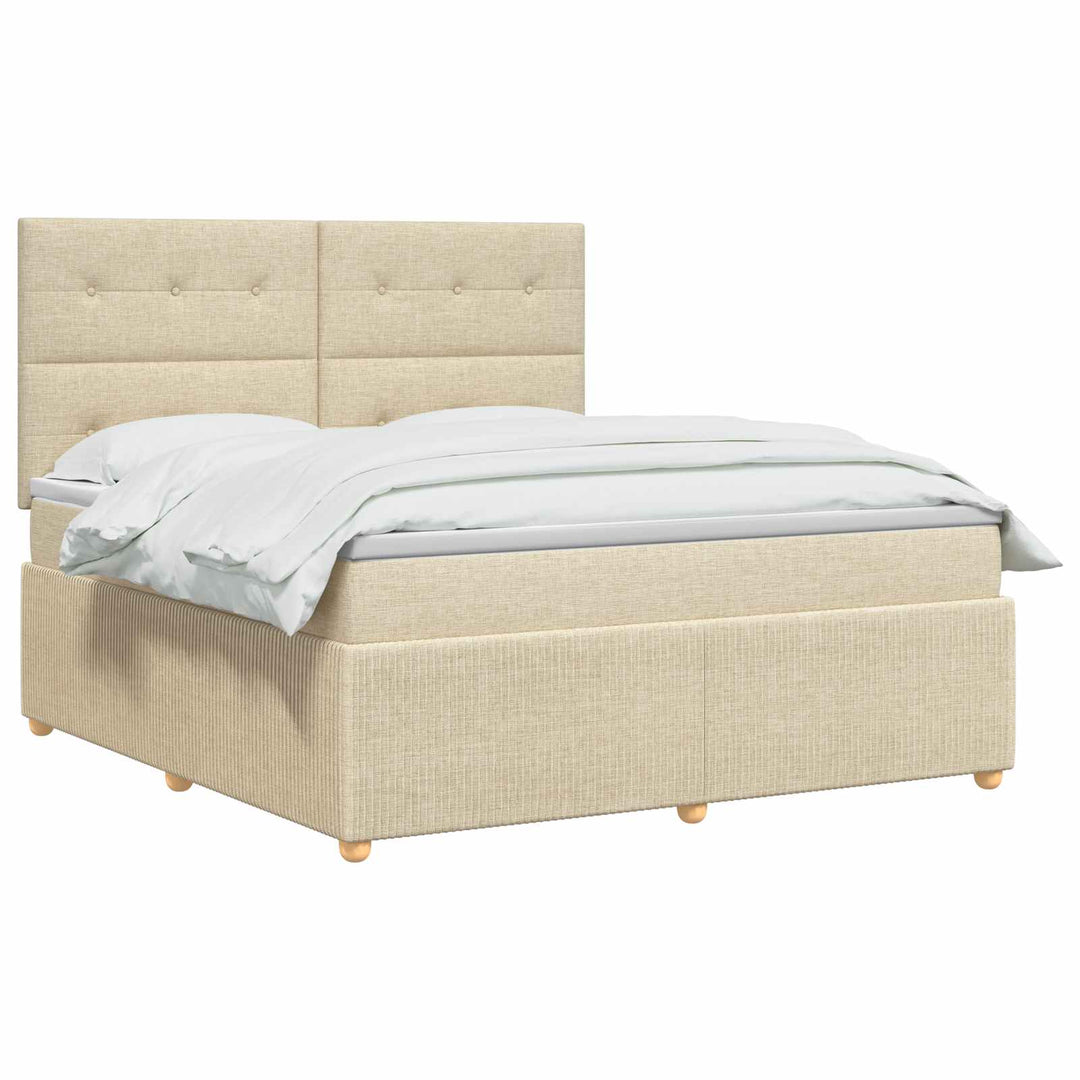 Boxmadras med topmadras Cremefarvet 140 x 190 cm Stof