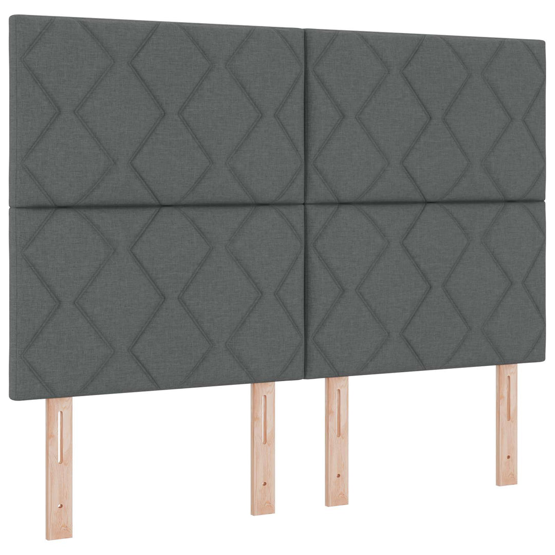 Boxmadras med topmadras Mørkegrå 140 x 190 cm Stof