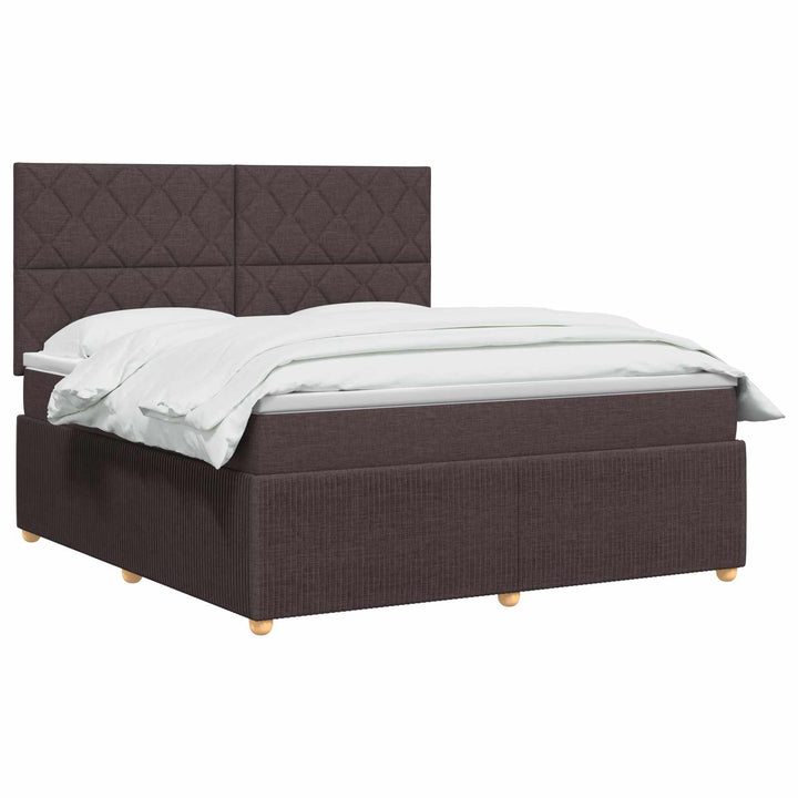 Boxmadras med topmadras Mørk Brun 140 x 190 cm Stof
