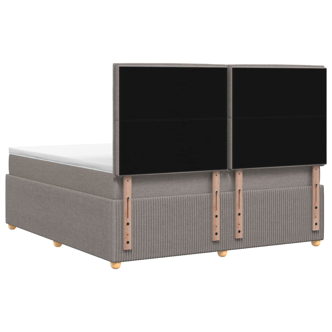 Boxmadras med topmadras Gråbrun 140 x 200 cm Stof
