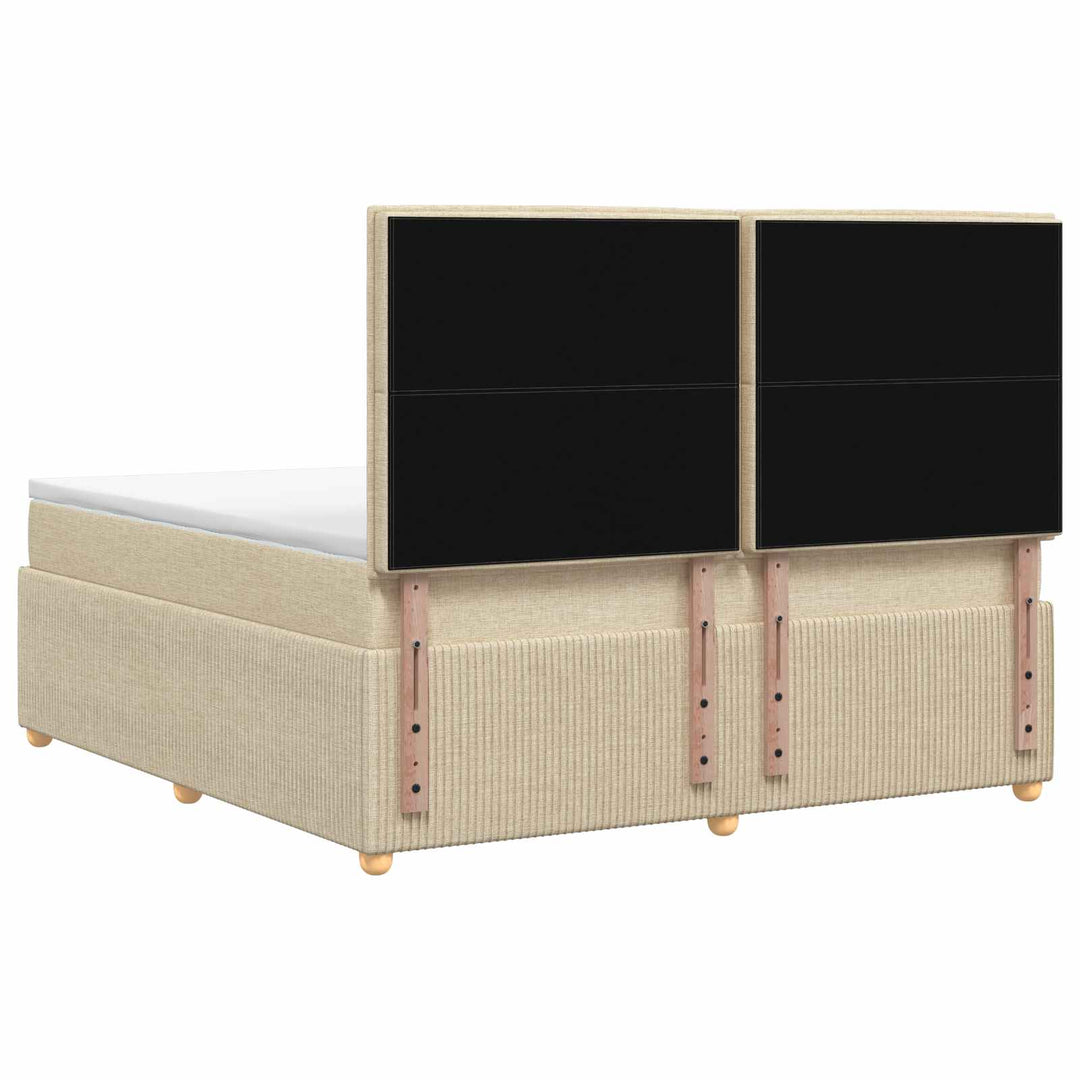 Boxmadras med topmadras Cremefarvet 140 x 200 cm Stof