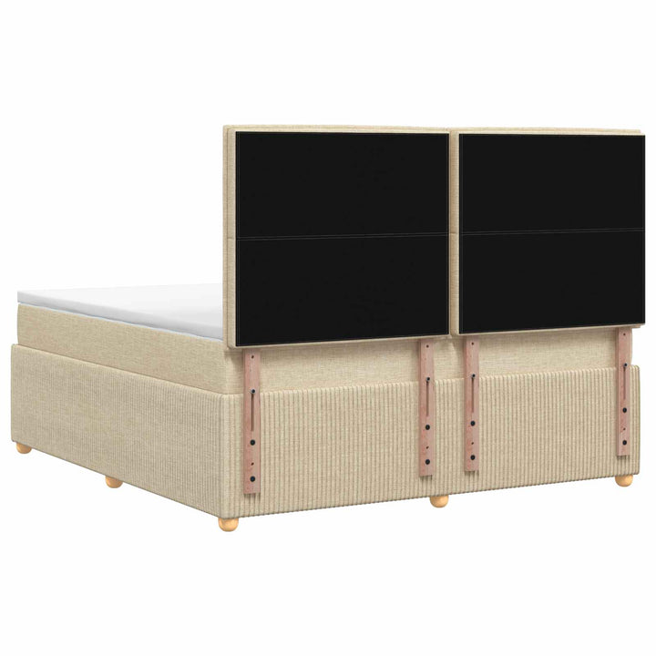 Boxmadras med topmadras Cremefarvet 140 x 200 cm Stof