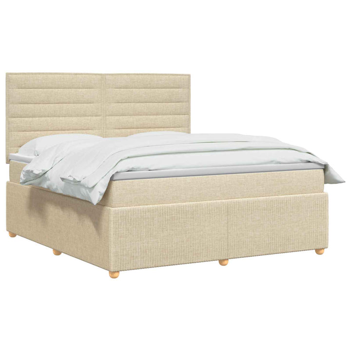 Boxmadras med topmadras Cremefarvet 140 x 200 cm Stof