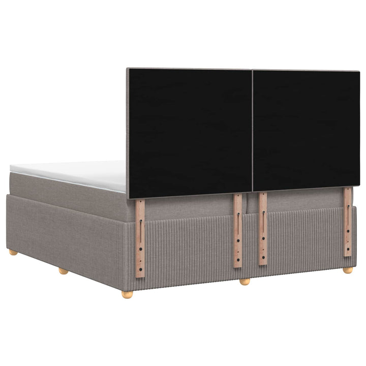 Boxmadras med topmadras Gråbrun 140 x 200 cm Stof