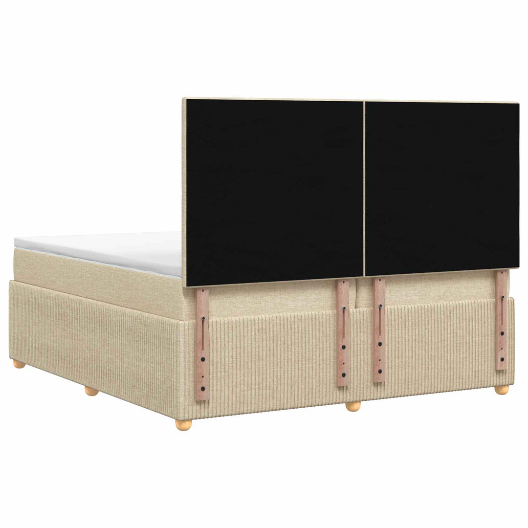 Boxmadras med topmadras Cremefarvet 140 x 200 cm Stof