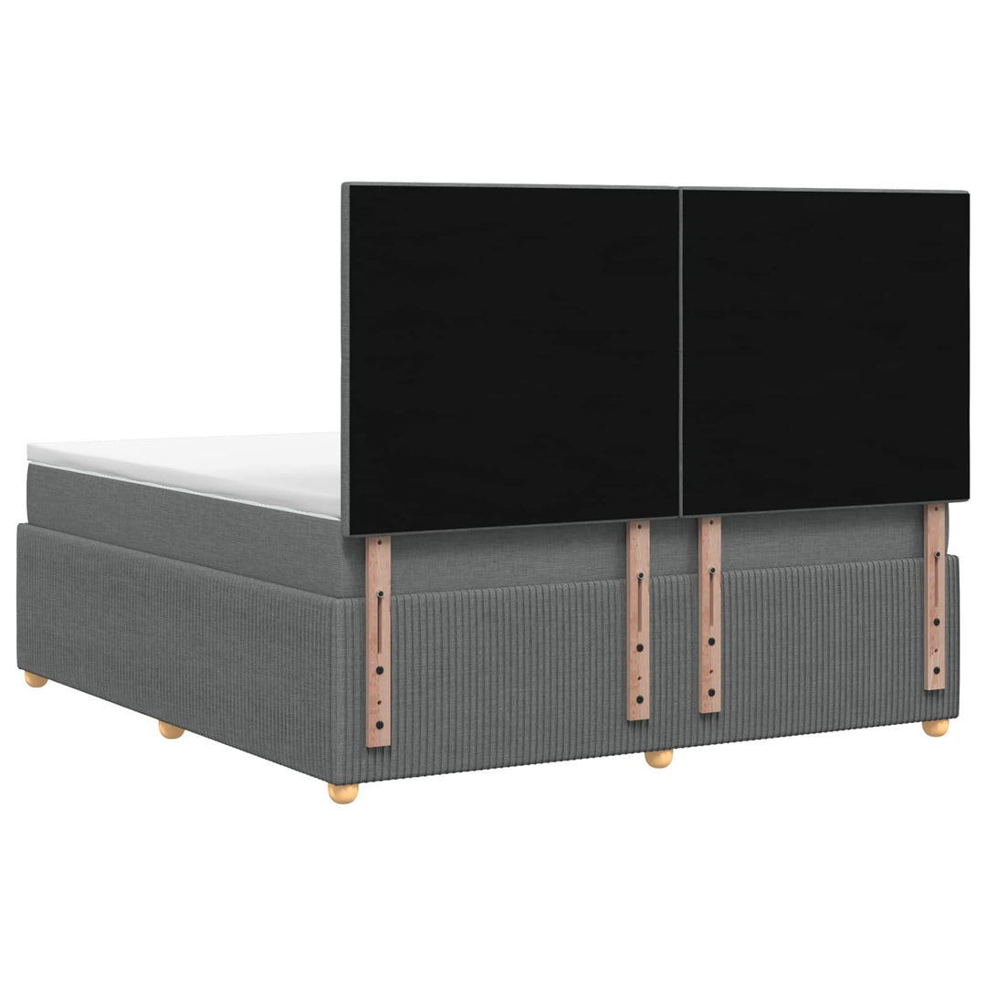 Boxmadras med topmadras Mørkegrå 160 x 200 cm Stof
