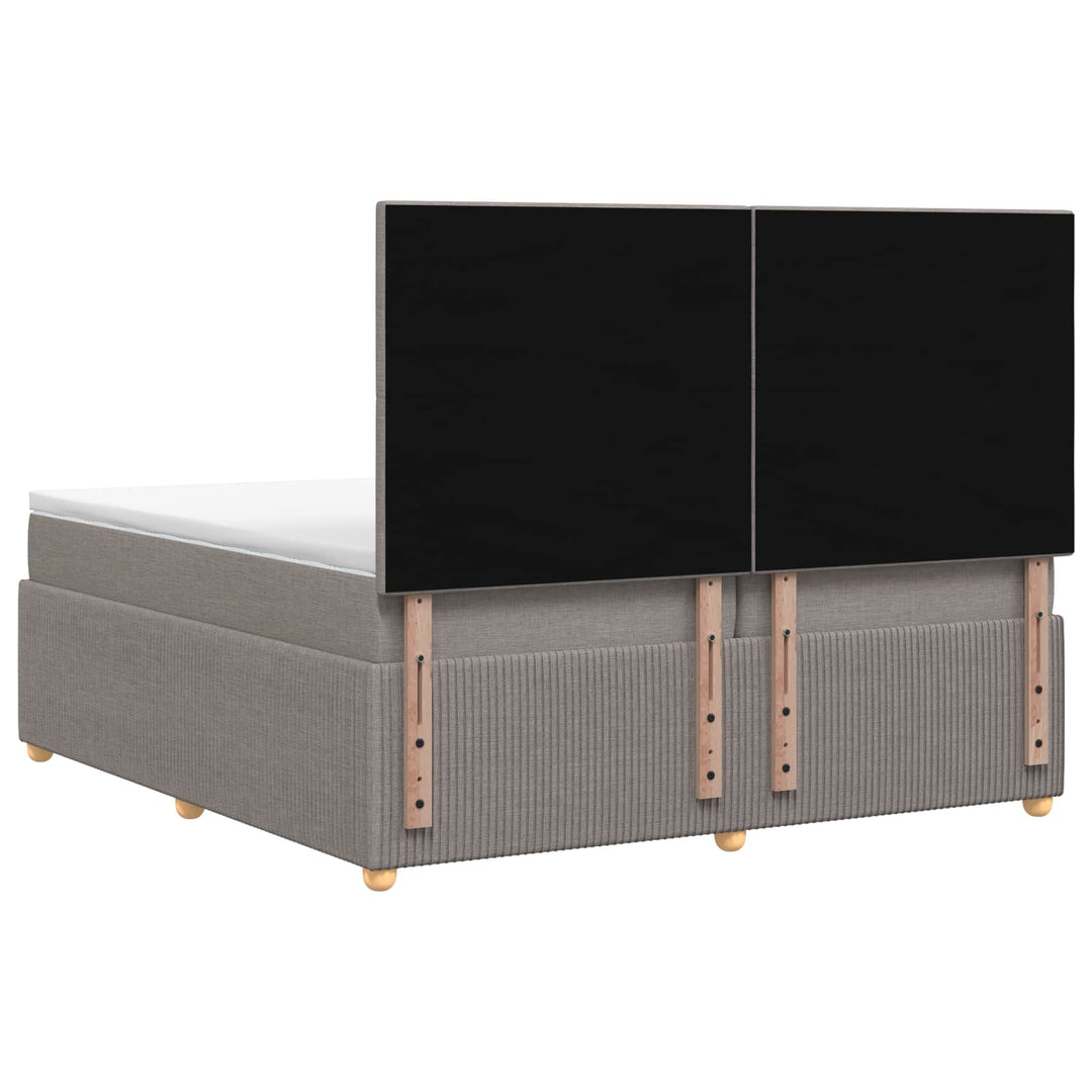 Boxmadras med topmadras Gråbrun 160 x 200 cm Stof