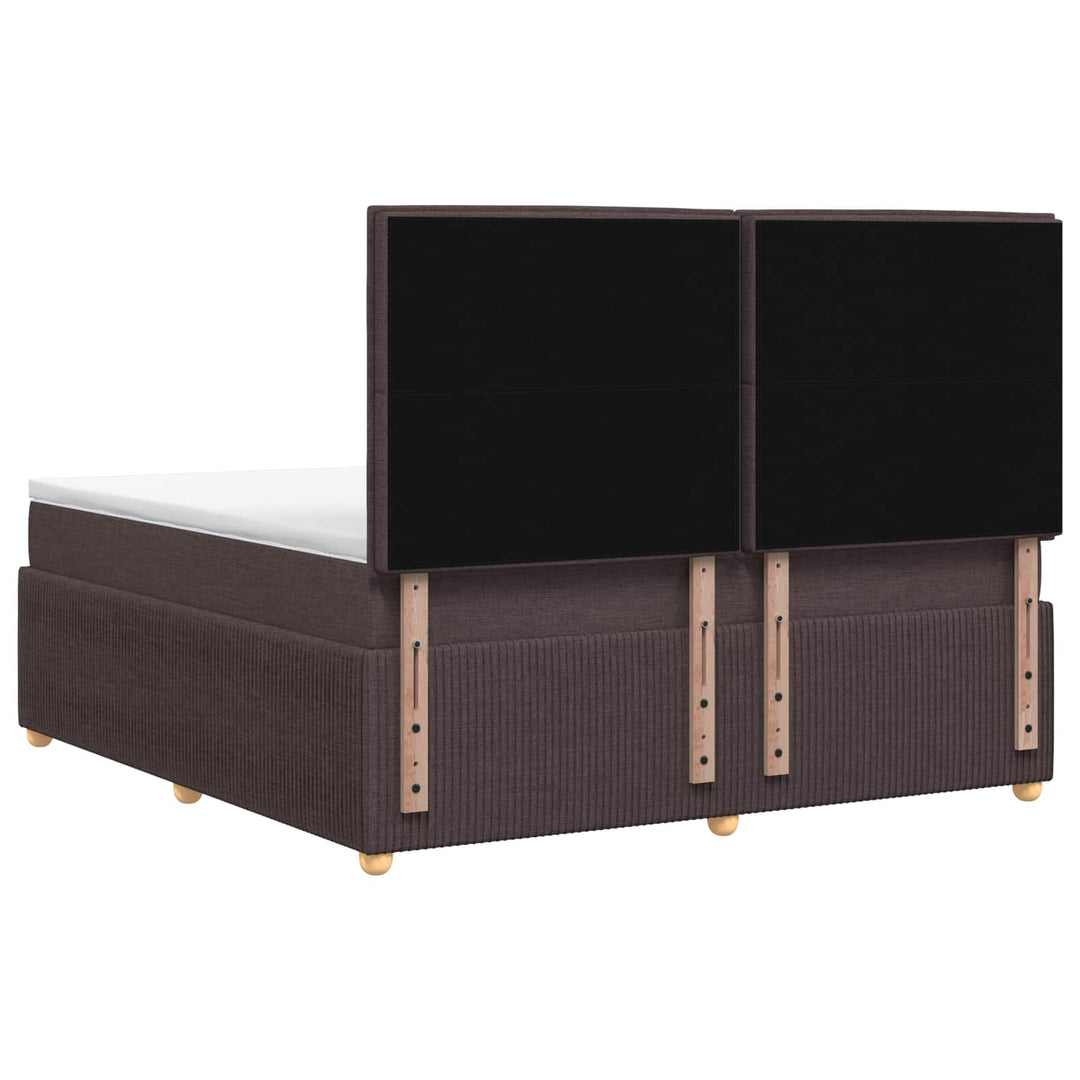Boxmadras med topmadras Mørk Brun 180 x 200 cm Stof