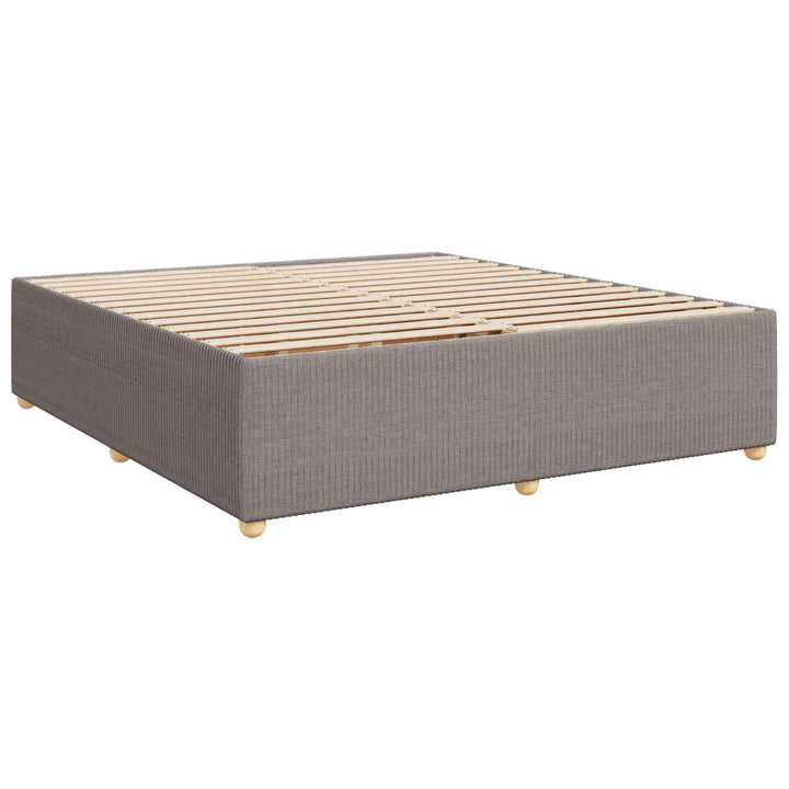 Boxmadras med topmadras Gråbrun 180 x 200 cm Stof
