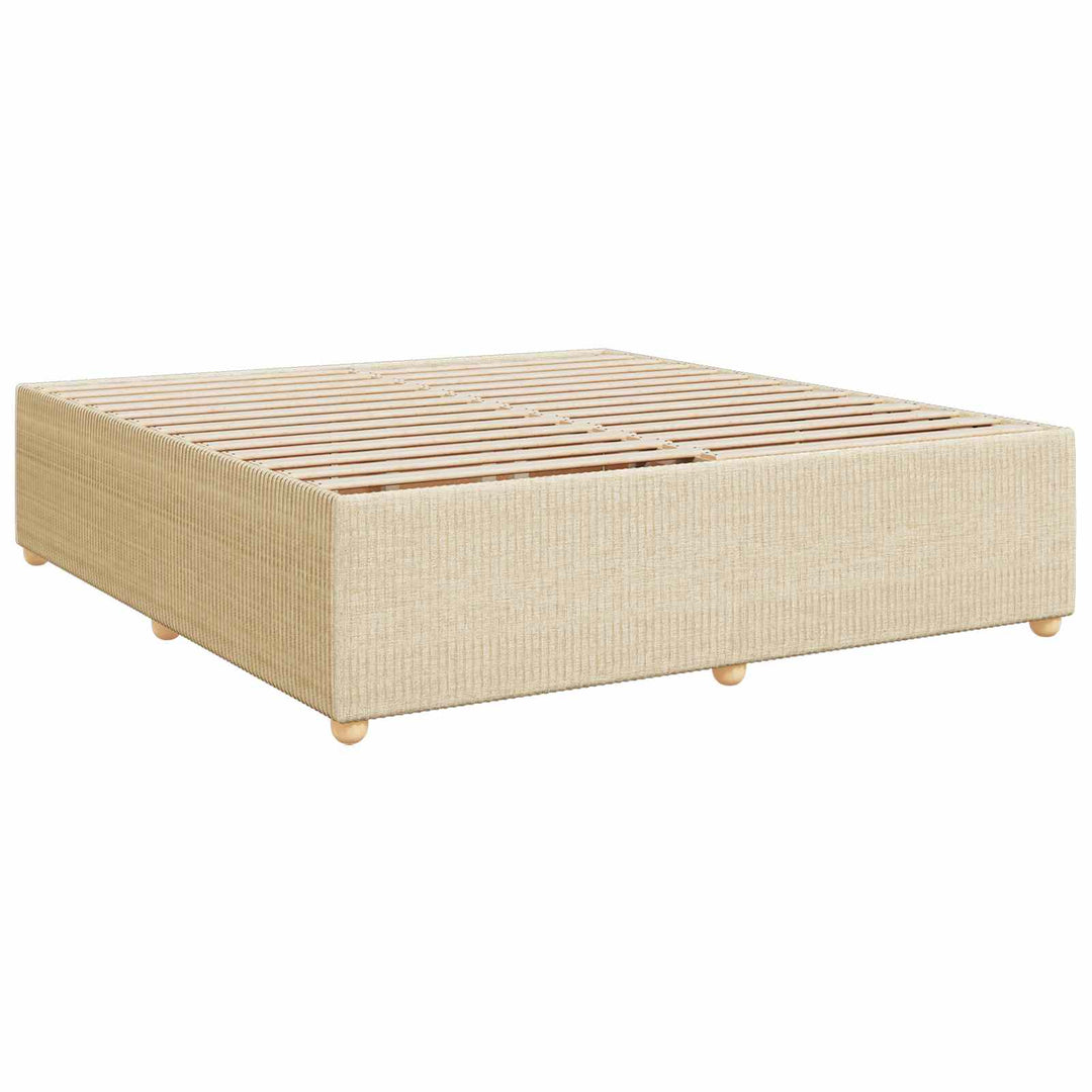 Boxmadras med topmadras Cremefarvet 180 x 200 cm Stof
