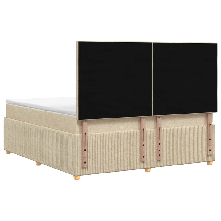 Boxmadras med topmadras Cremefarvet 180 x 200 cm Stof