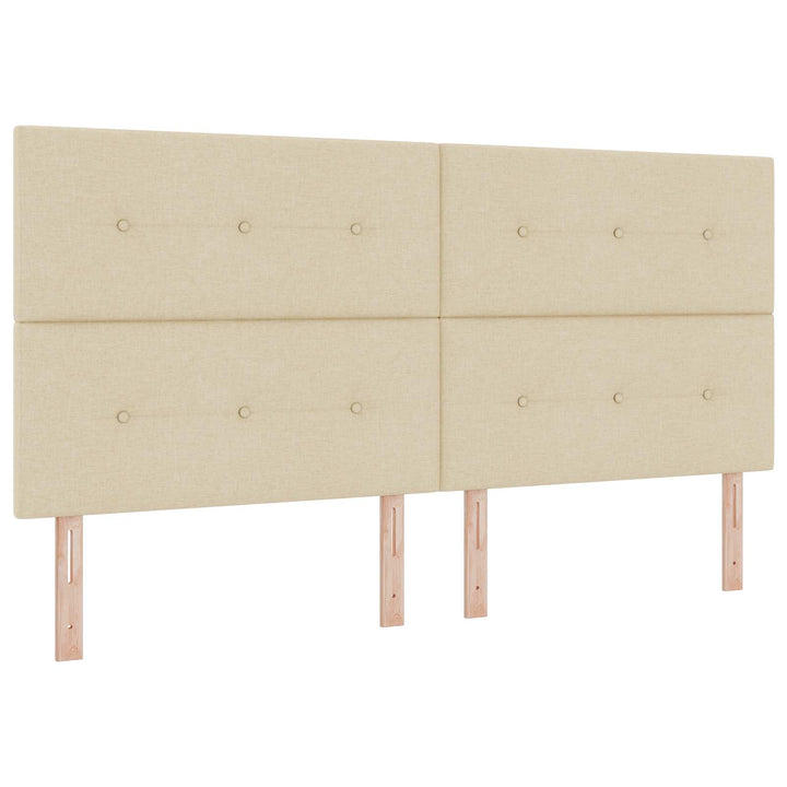 Boxmadras med topmadras Cremefarvet 200 x 200 cm Stof