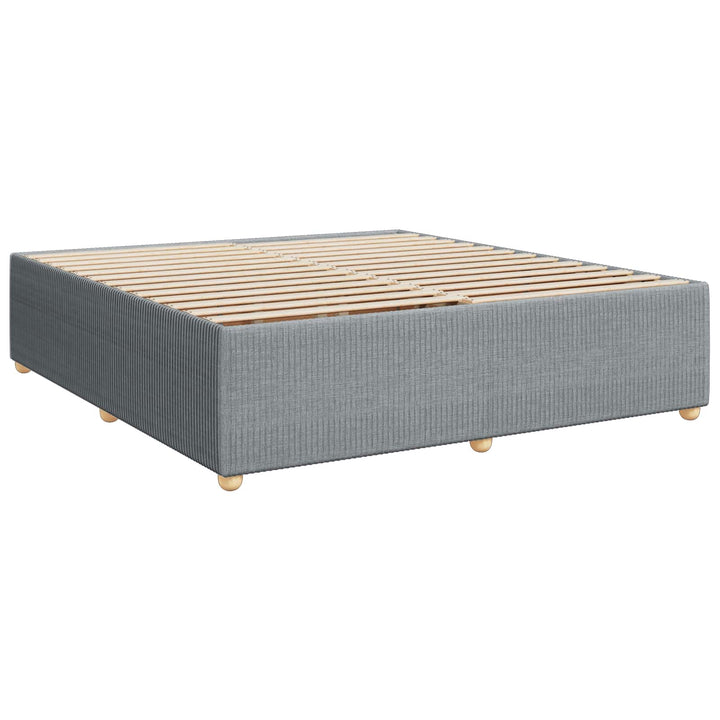 Boxmadras med topmadras Lysegrå 200 x 200 cm Stof