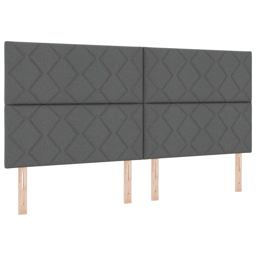 Boxmadras med topmadras Mørkegrå 200 x 200 cm Stof
