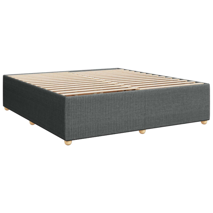 Boxmadras med topmadras Mørkegrå 200 x 200 cm Stof