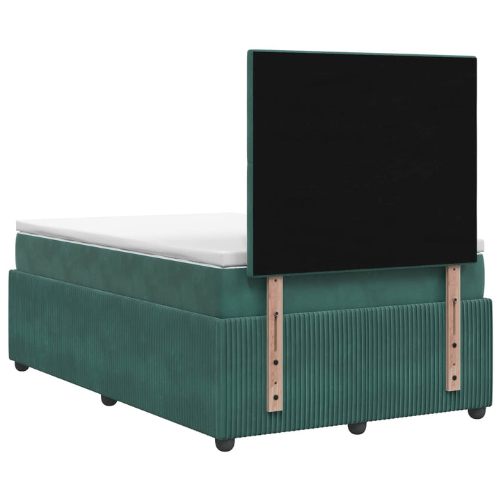 Boxmadras med topmadras Mørkegrøn 120 x 190 cm Fløjl
