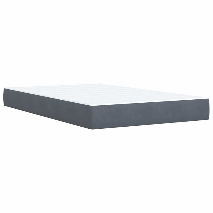 Boxmadras med topmadras Mørkegrå 120 x 200 cm Fløjl