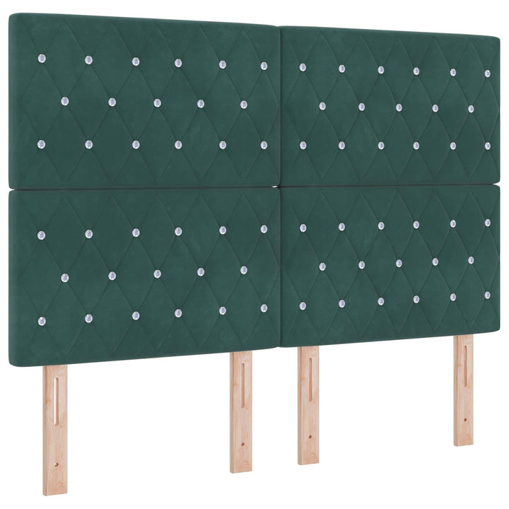 Boxmadras med topmadras Mørkegrøn 140 x 190 cm Fløjl