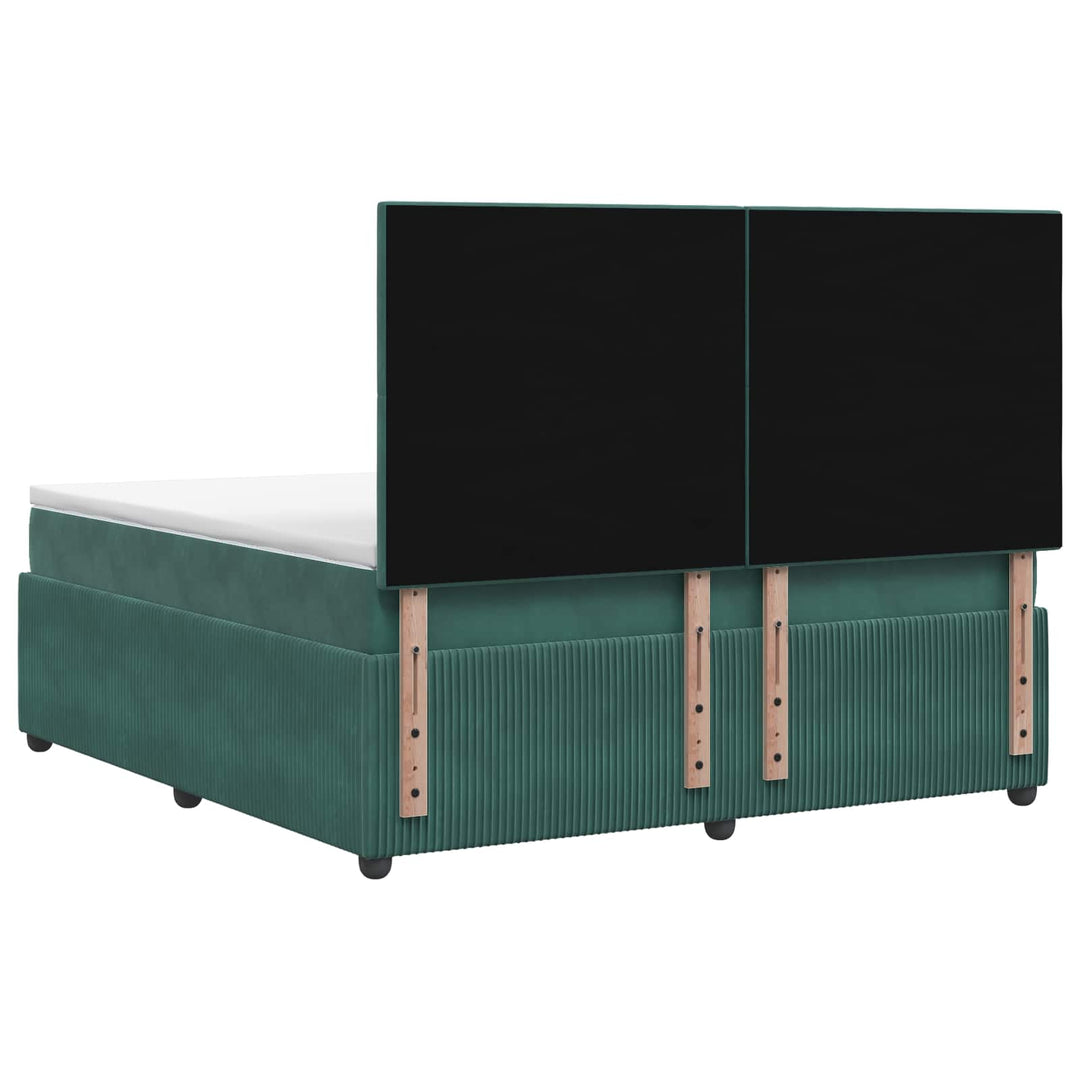 Boxmadras med topmadras Mørkegrøn 140 x 190 cm Fløjl