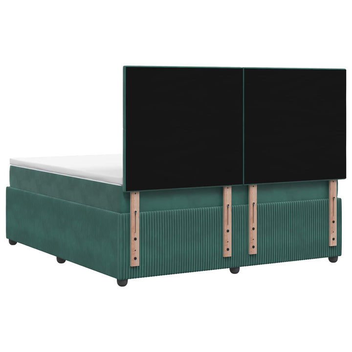 Boxmadras med topmadras Mørkegrøn 140 x 190 cm Fløjl