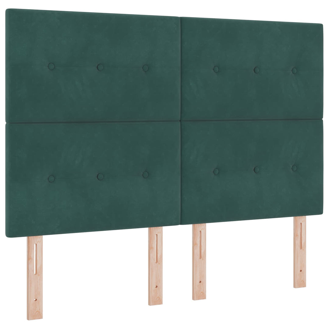 Boxmadras med topmadras Mørkegrøn 180 x 200 cm Fløjl