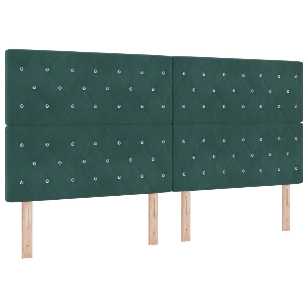 Boxmadras med topmadras Mørkegrøn 200 x 200 cm Fløjl