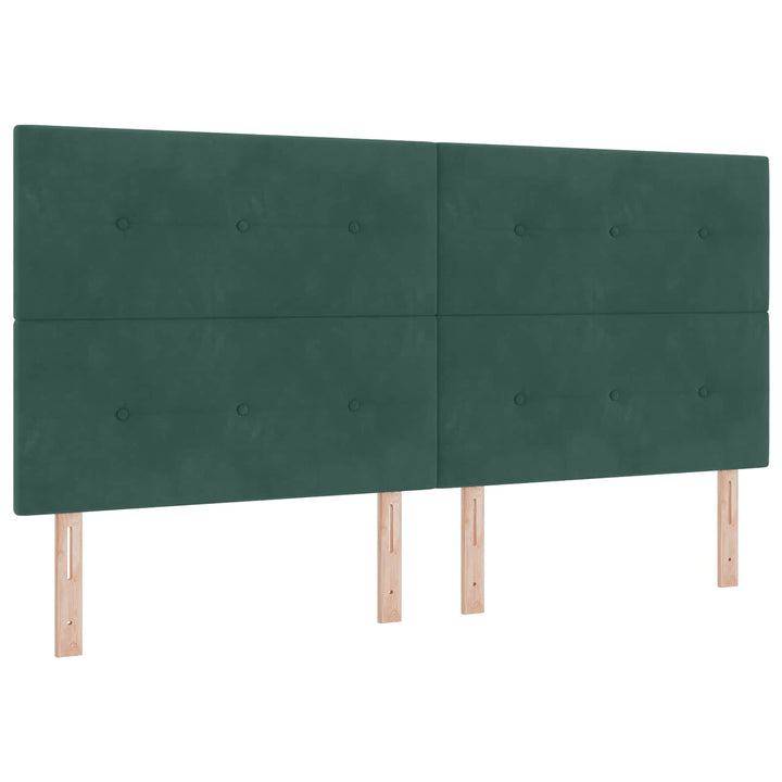 Boxmadras med topmadras Mørkegrøn 200 x 200 cm Fløjl