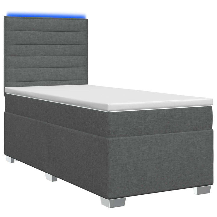 Boxmadras med topmadras Mørkegrå 80 x 200 cm Stof