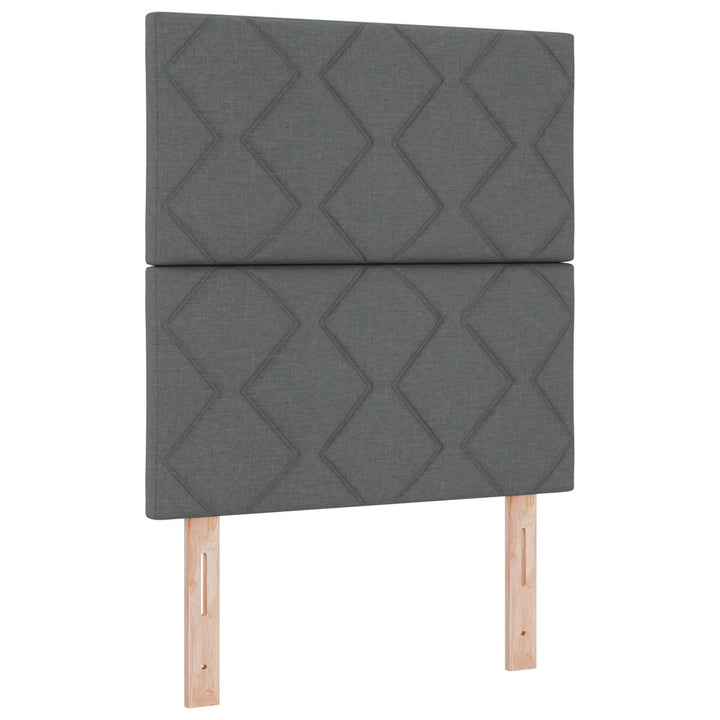 Boxmadras med topmadras Mørkegrå 80 x 200 cm Stof