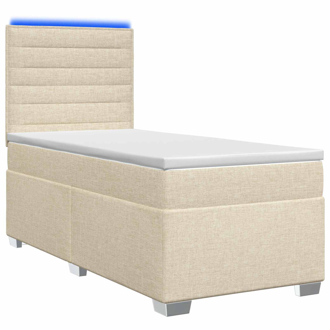 Boxmadras med topmadras Cremefarvet 90 x 190 cm Stof