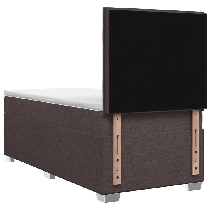 Boxmadras med topmadras Mørk Brun 90 x 200 cm Stof