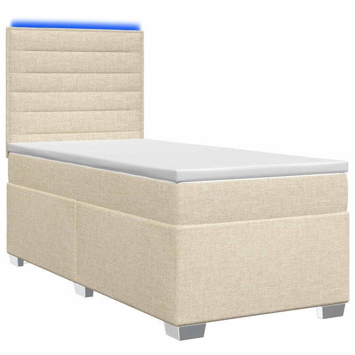 Boxmadras med topmadras Cremefarvet 100 x 200 cm Stof