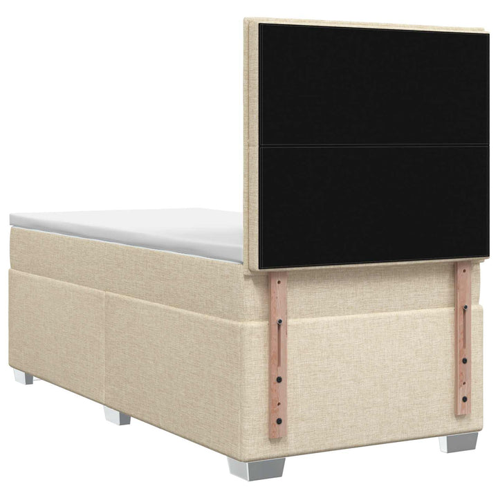 Boxmadras med topmadras Cremefarvet 100 x 200 cm Stof