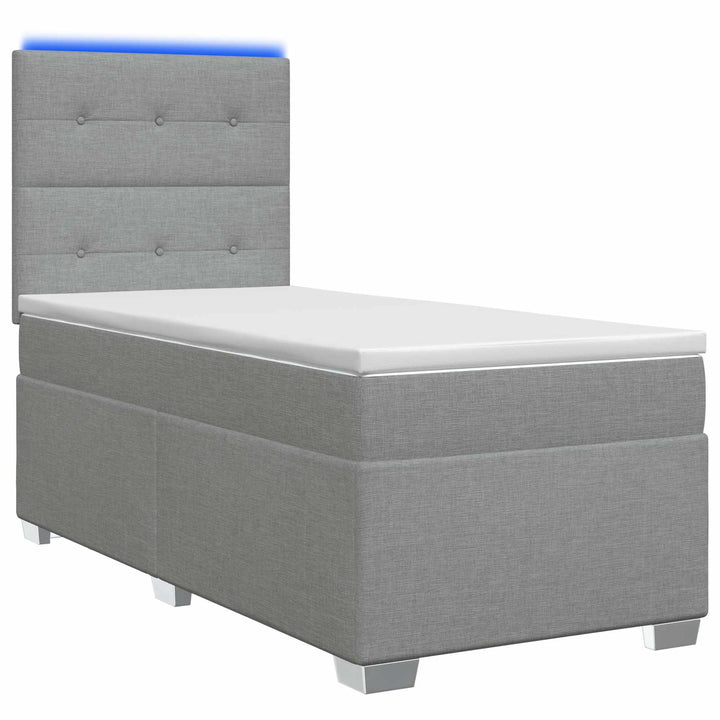 Boxmadras med topmadras Lysegrå 100 x 200 cm Stof