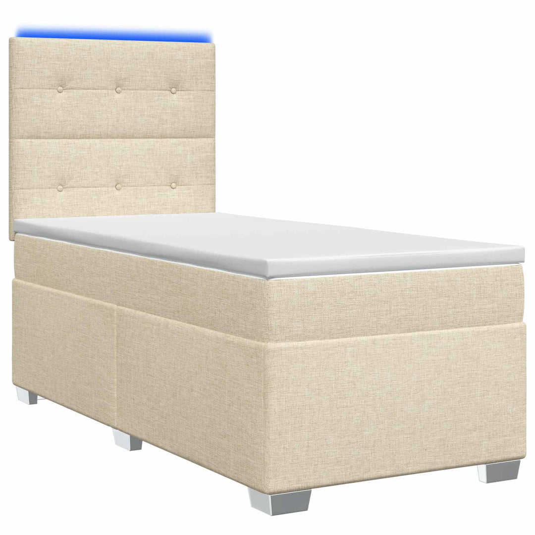 Boxmadras med topmadras Cremefarvet 100 x 200 cm Stof