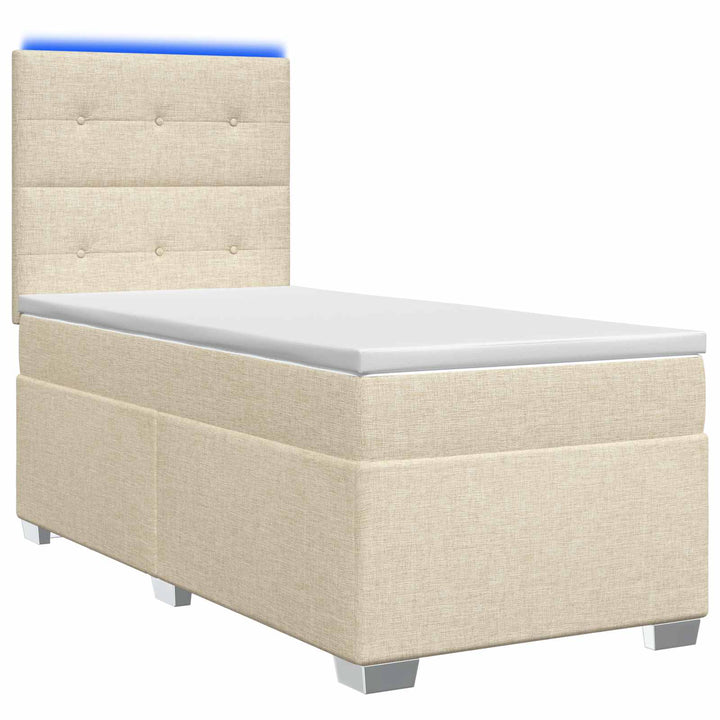 Boxmadras med topmadras Cremefarvet 100 x 200 cm Stof