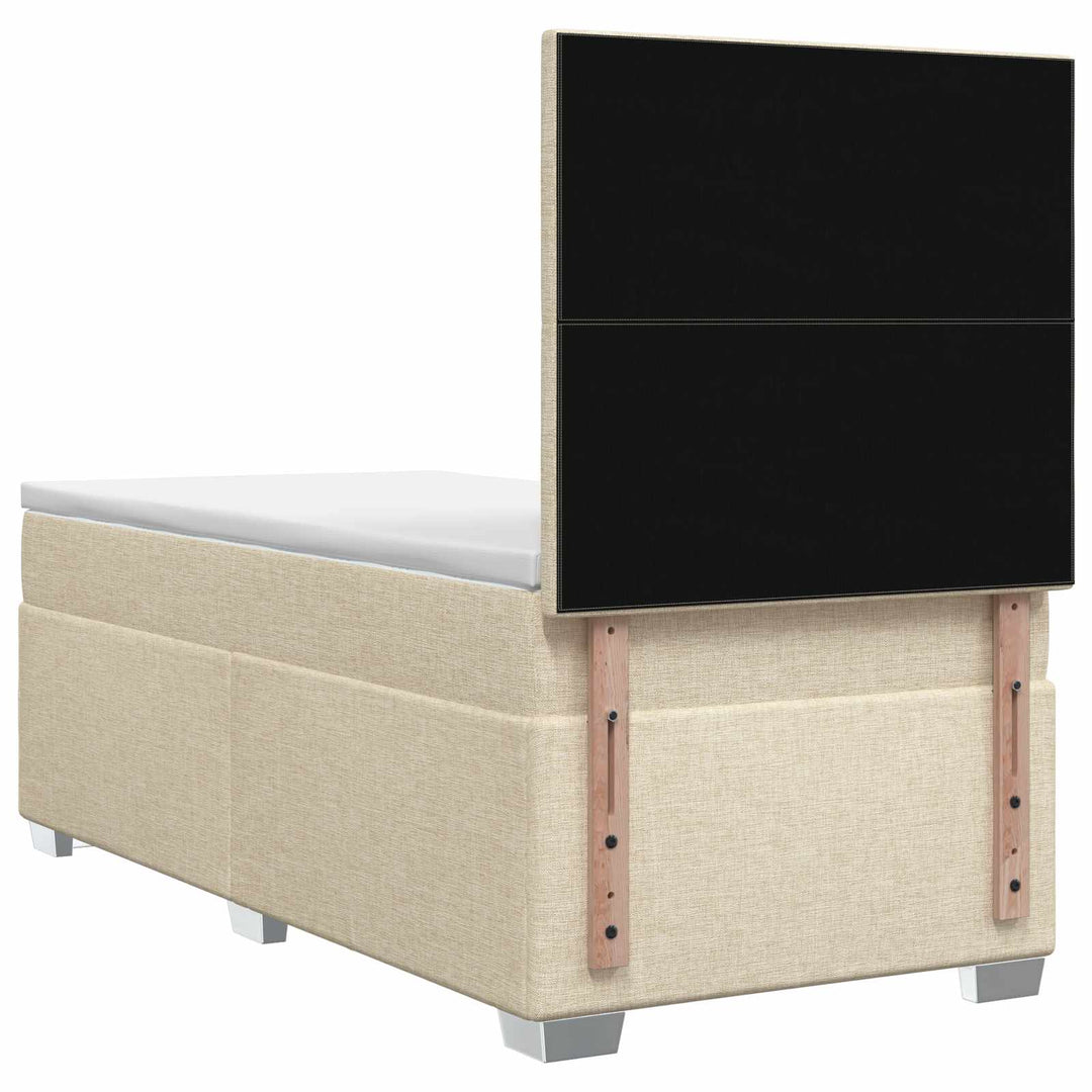 Boxmadras med topmadras Cremefarvet 100 x 200 cm Stof