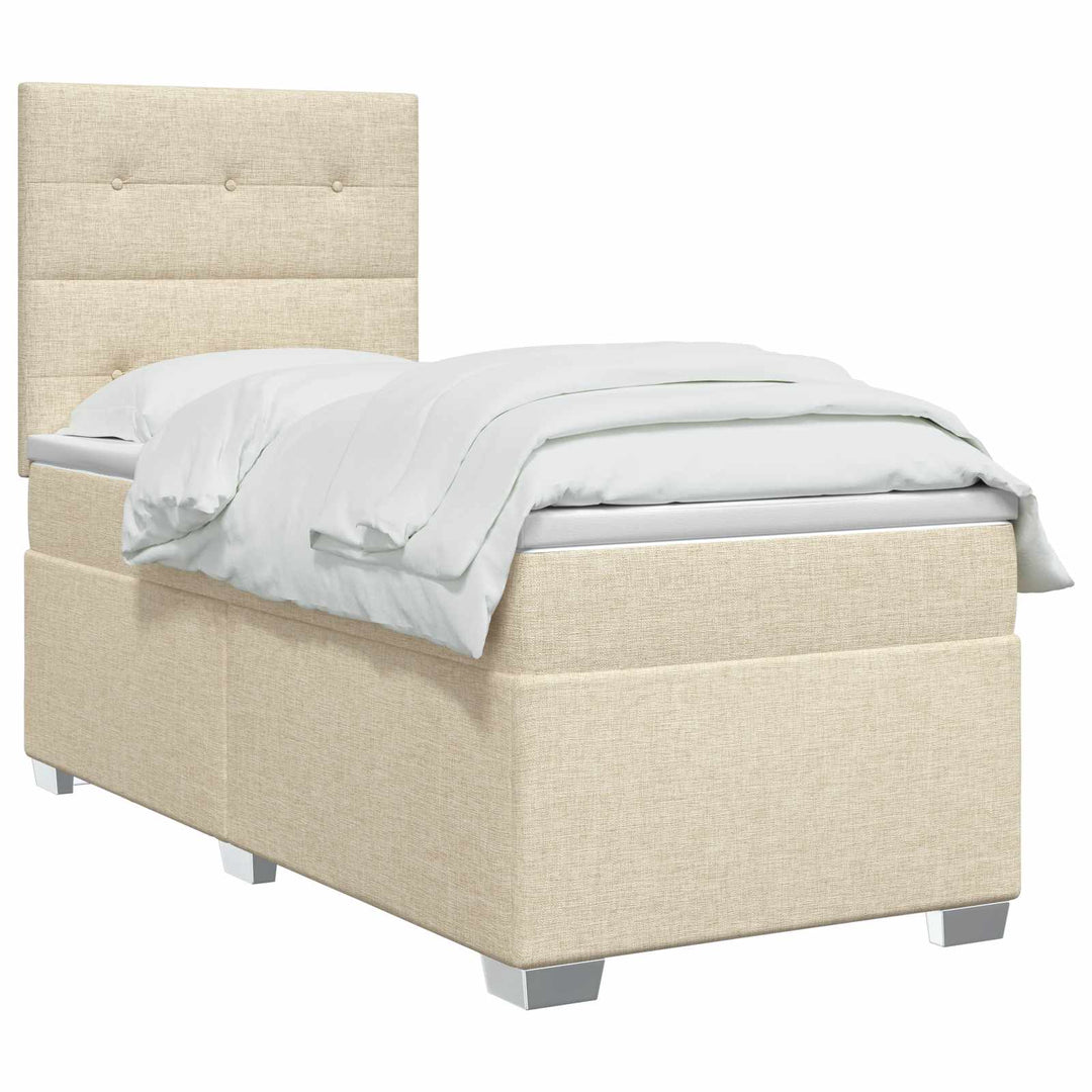 Boxmadras med topmadras Cremefarvet 100 x 200 cm Stof