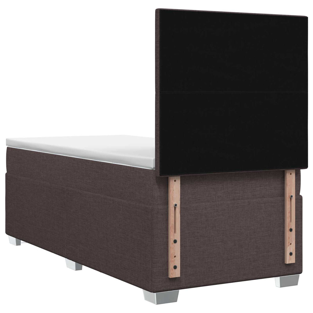 Boxmadras med topmadras Mørk Brun 100 x 200 cm Stof
