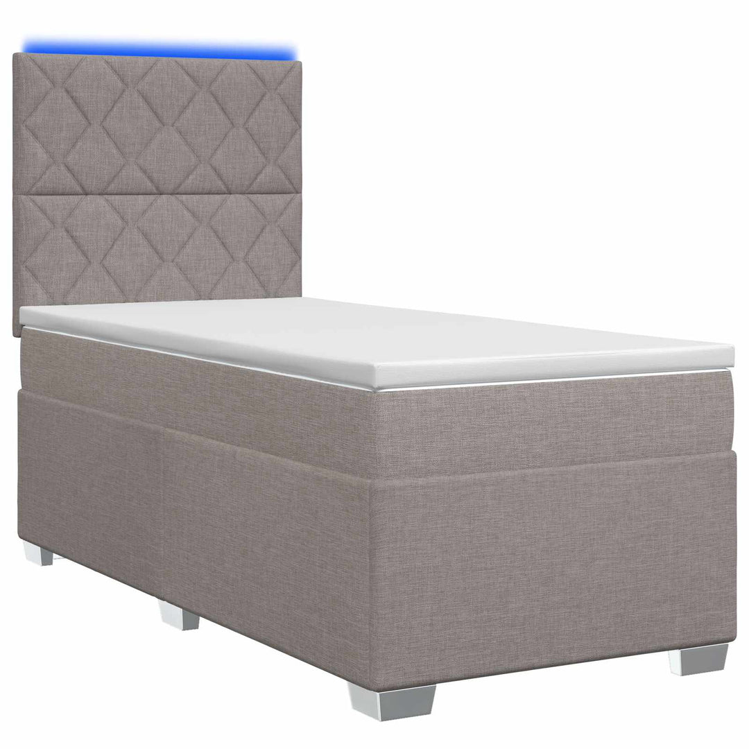 Boxmadras med topmadras Gråbrun 100 x 200 cm Stof