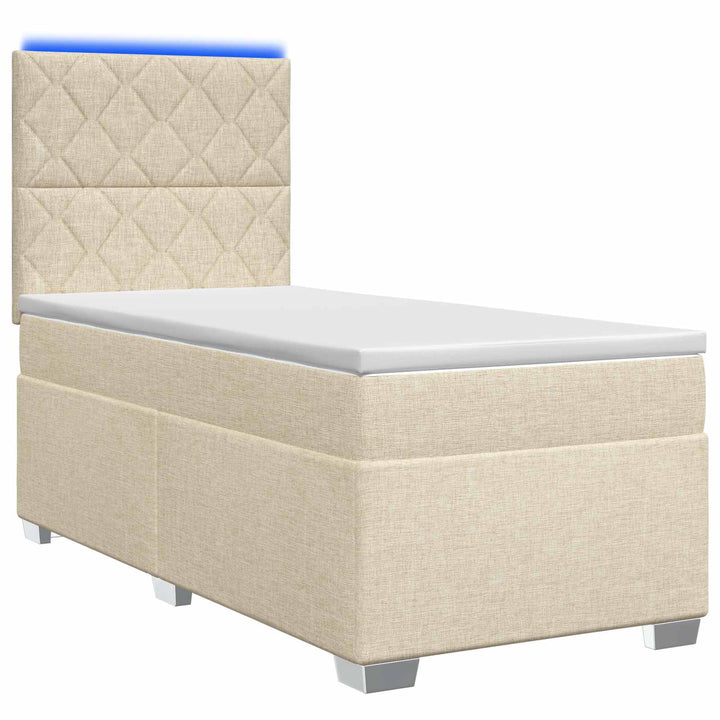 Boxmadras med topmadras Cremefarvet 100 x 200 cm Stof