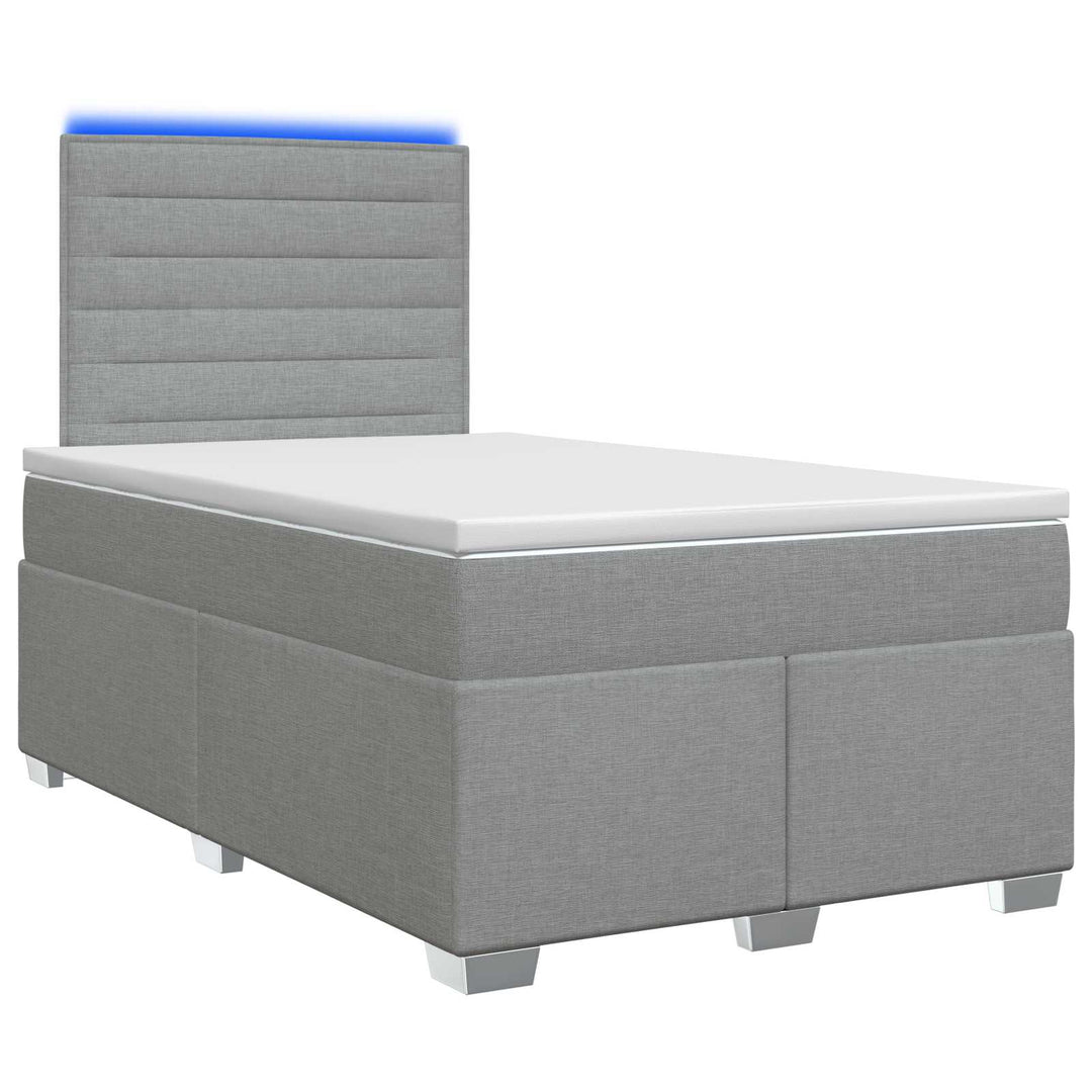 Boxmadras med topmadras Lysegrå 120 x 190 cm Stof