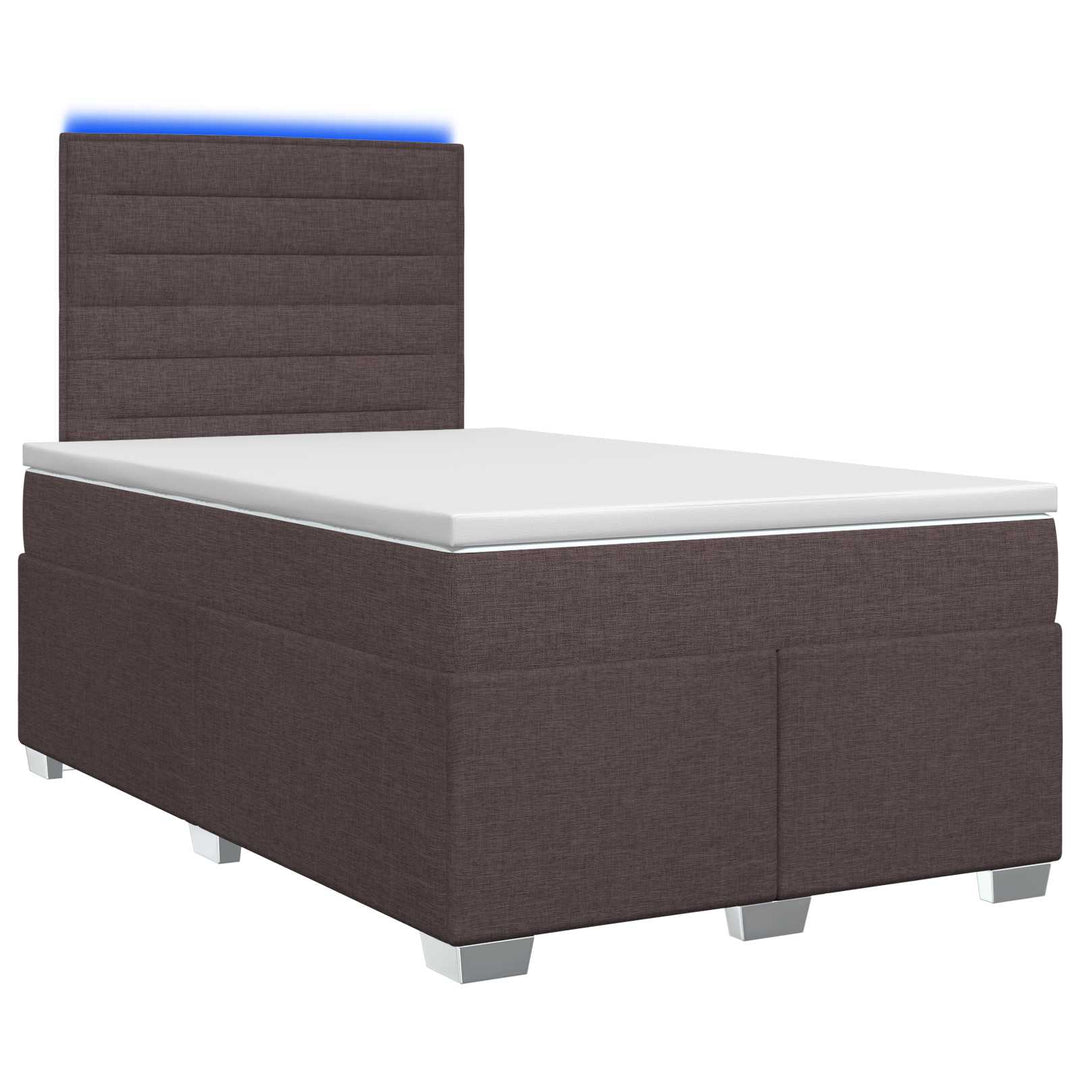 Boxmadras med topmadras Mørk Brun 120 x 190 cm Stof