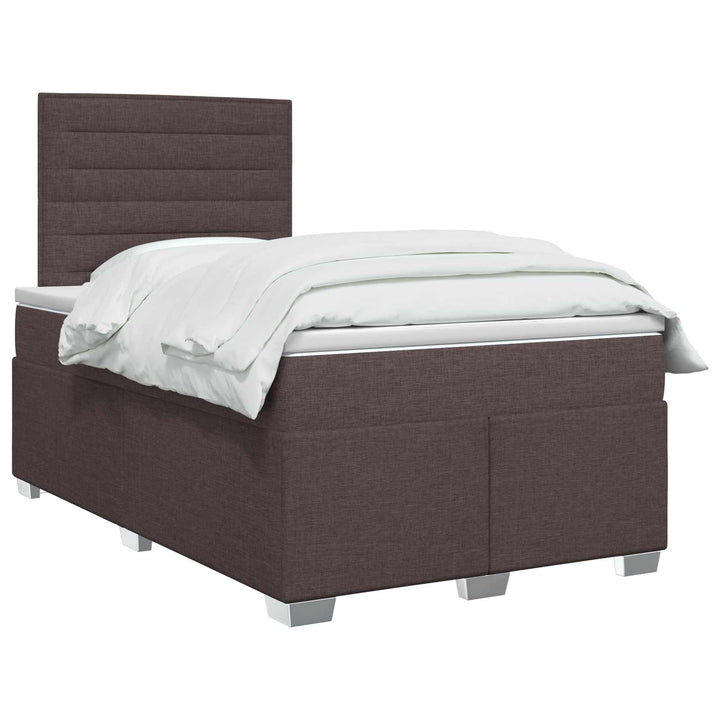 Boxmadras med topmadras Mørk Brun 120 x 190 cm Stof