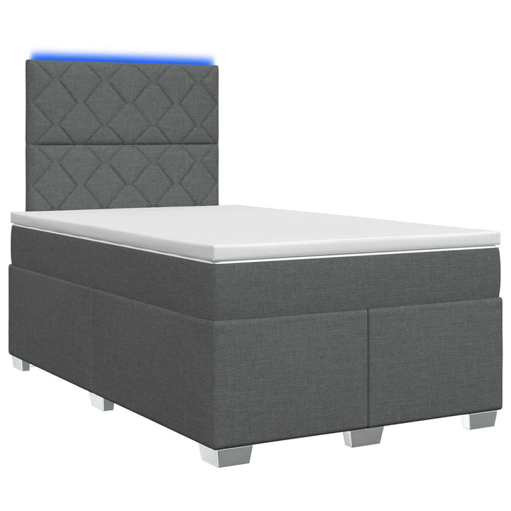 Boxmadras med topmadras Mørkegrå 120 x 190 cm Stof